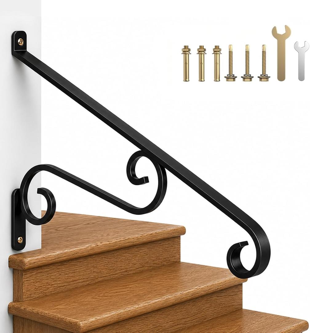 Outdoor Stair Handrails, 1-2 Steps Art Porch Handrails
