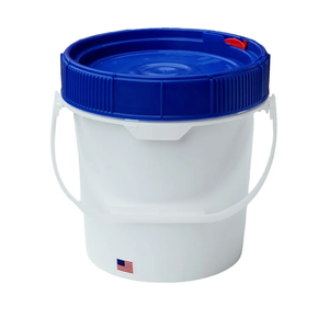 1 Gallon Bucket Pail with Lid PolyEthylene Plastic (HDPE) Food Safe BPA Free Storage Container Thickened 65Mil AirTigh Leak Proof Seal Screw On Lid All Purpose Premium Quality Buckets FDA Compliance