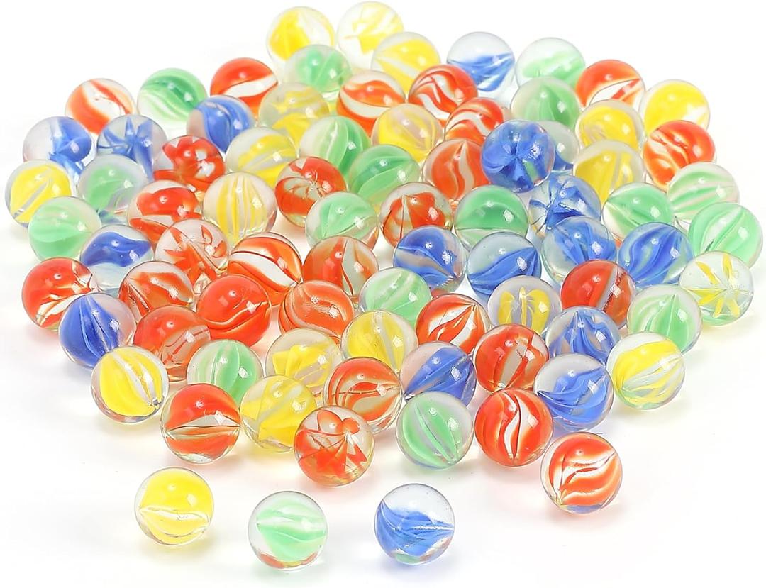 400 pcs Color Mixing Glass Marbles ,9/16 inch Bulk for Kids Marble Games,DIY and Home Decoration