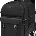 MATEIN Rolling Backpack for Men with Wheels, 17 Inch Large Wheeled Backpack with USB Charging Port & Combination Lock, Water Resistant Anti Theft Travel Laptop Backpack for Adults Work Business, Black, 17.3 Inch