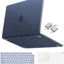 MOSISO Matte Finish Case Compatible with MacBook Neo 13 inch 2026 Release Model A3404, 4 in 1 Kit Ultra-Thin Exact-Fit Scratches & Fingerprints Resistant Protective Hard Shell Case Cover, Indigo Clear