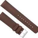 BARTON Leather and Rubber Hybrid Straps with Integrated Quick Release Spring Bars - 316L Stainless Steel - Choose Color - 18mm, 20mm & 22mm Watch Bands (Walnut)