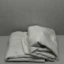 Beige and Silvery 100% Blackout Polyester Geometric Pattern Curtains, 52 Inch Wide 108 Inch Length 2 Panels, Thermal Insulated Noise Reducing Anti-Rust Grommet Drapes for Bedroom Living Room