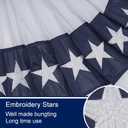 Bradford American Bunting USA Pleated Fan Flag 1.5x3 ft, Embroidered Small Bunting Flags with 3 Brass Grommets Outside Patriotic Half Fan for Decorations Memorial Day