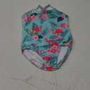 Girls Swimsuit One Piece Bathing Suit with Adjustable Straps Cute Little Kids Swimming Suits Beach Swimwear 4T-12 (5, Flamingo Floral Green)