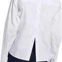 SUNNOW Women's Long Sleeve Shirt with Asymmetrical Hem Casual Loose Fit Blouse Stylish Irregular Hemline Tops for Women (White, XL)