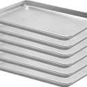 BIEAMA 6 Pack Half Size 18" x 13" Aluminum Baking Sheet Pan Perforated, Commercial Bakery Equipment Cookie Sheets, NSF Approved Baking Tray