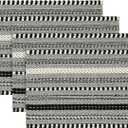 Artoid Mode Black Farmhouse Woven Braided Stripe Placemats Set of 4,12x18 Inch Seasonal Holiday Table Mats Party Kitchen Dining Decoration