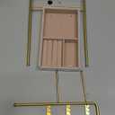 SONGMICS Jewelry Holder, Jewelry Organizer, Jewelry Display Stand with Metal Frame, Velvet Tray, Necklace Earring Bracelet Holder, for Studs, Rings, Gift Idea, Pale Gold UJJS021A01 (4.5"D x 7.7"W x 12.1"H)