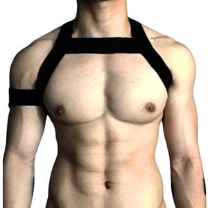 Men's Elastic Chest Harness, Shoulder Muscle Straps with Armbands, Gothic Punk Clubwear, Rave Festival Costume, Party Gear, Gift for Him Husband Bf