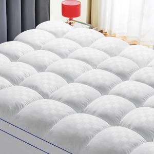 King Mattress Topper, Extra Thick Pillow Top Mattress Pad Cover for Back Pain, 6-21 Inches Deep Pocket, 78x80 Inches, White