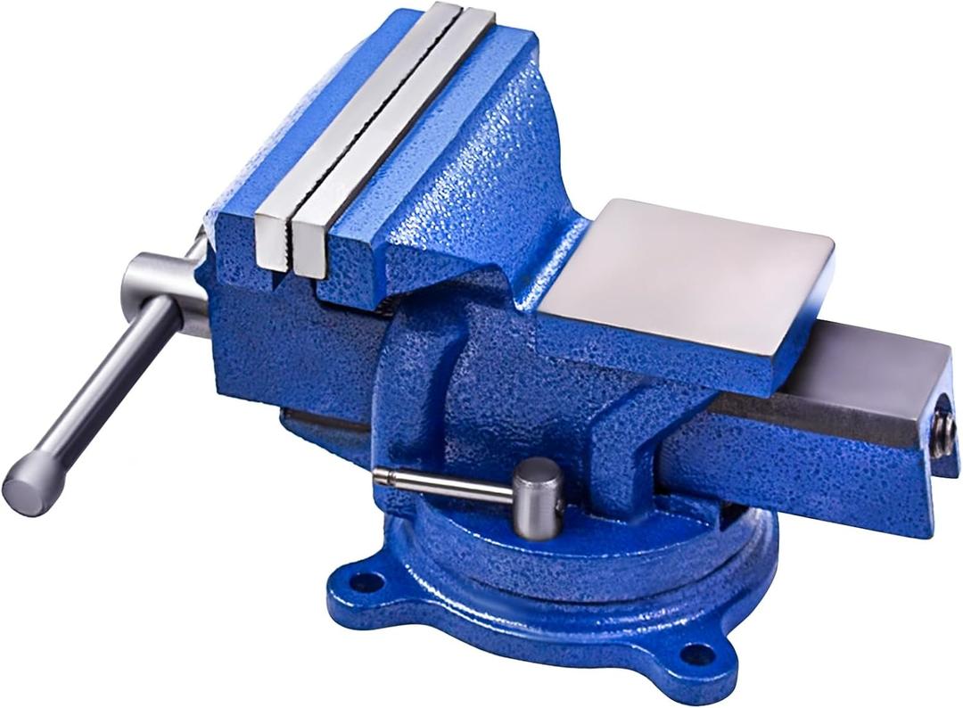 findmall 5" Bench Vise with Anvil 360 Swivel Locking Base Table Top Clamp Heavy Duty Vice Swivel Base Bench