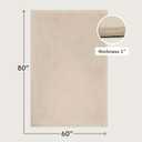 Hakuna Matte CloudSoft Mat for Floor 60" x 80" Beige Coral Velvet Memory Foam Rug Non-Slip, Water-Resistant