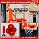 63.7" New Arcade Basketball Game Indoor for Toddlers & Kid 5-7, 8-12 - Basketball Hoop for Kids 3-12 with Wooden Board - Kids Basketball Hoop, Fun Basketball Toys & Gifts for Boys