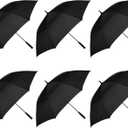 MRTLLOA 6 Pack Golf Umbrella 68/62 Inch Large Oversize Double Canopy Vented Automatic Open Stick Umbrellas for Men & Women (Black)