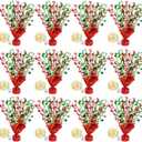 12 Pack Christmas Metallic Foil Spray Centerpiece Star Table Decoration Burst Table Centerpieces for Xmas Birthday Wedding Anniversary Holiday Party Supplies Decor, Red&Green