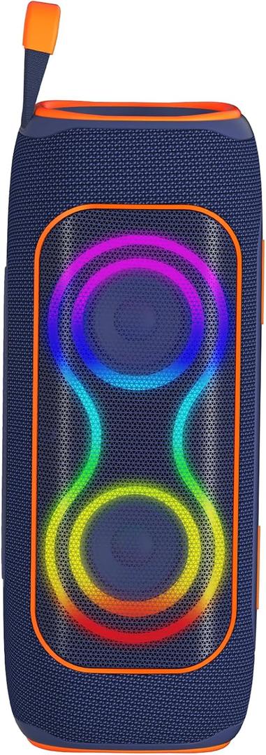Musibaby 80W Bluetooth Speaker, Loud Portable Speaker with Deep Bass, Waterproof Outdoor Speaker with RGB Lights for Camping, Beach & Party, 24H Playtime, BT5.3, Dual Pairing