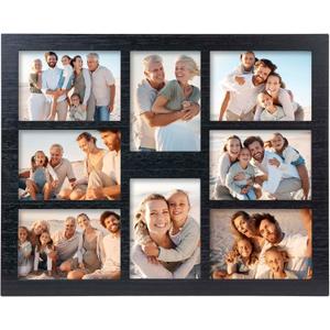 5x7 Picture Frame Collage for Wall Decor-Large Size 8 Openings Black Picture Frame Wall Decor Multiple Photo Collage Frames for Wall Mounting Vertically or Horizontally- Home and Family Display
