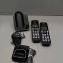 Panasonic Cordless Phone 2 Handsets System Expandable with Amber Backlit Display  KX-TGC352B (Black)