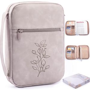 PU Leather Bible Cover for Men, Women Packed in Gift Box - Bible Carrying Case Debossed Bible Case - Bible Carrier - Bible Bag with Pocket for Bible Study Suppliers, Bible Gift for Book Lovers