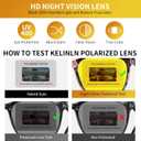 10 x Night Vision Driving Glasses Polarized Anti-glare, HD Yellow Tinted Glasses for Women Men (A07 Flower/Yellow)