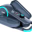 Cubii GO Aqua - Compact Whisper Quiet Under Desk Elliptical with LCD Monitor, Adjustable Resistance, Portable Design with Telescopic Handle & Wheels