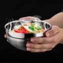 1PC Double Layer 201 Stainless Steel Bowl Multi-purpose Stackable Bowls for Dinner Dessert Fruit Salad Kitchen Tableware Utensils 550ml