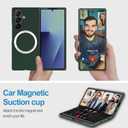 Carbon Fiber for Samsung Z Fold 7 Case, Carbon Texture Case Made of Aramid Fiber, Ultra Slim Protective Cover with Magnetic, for Samsung Galaxy Z Fold 7 5G Phone Case Supports Green