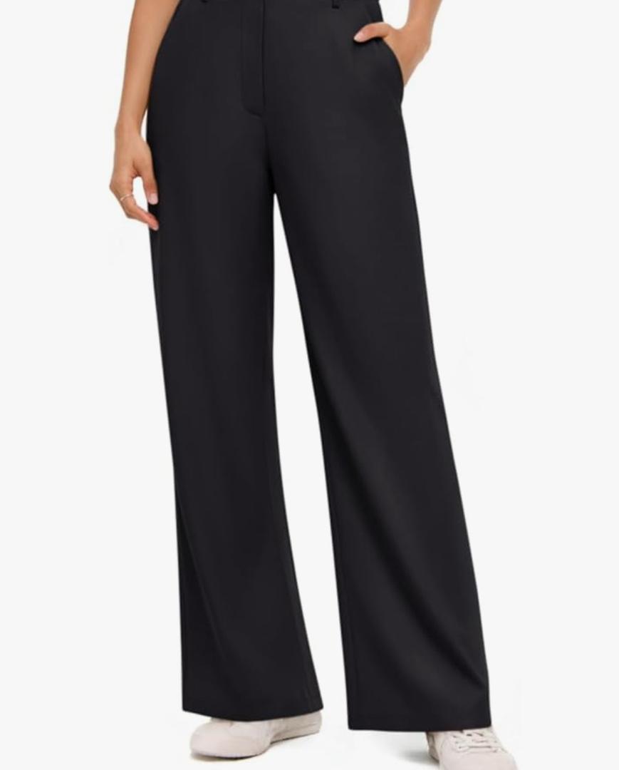 NIMIN Wide Leg Dress Pants for Women High Waisted Work Trousers Business Casual Palazzo Slacks 2025 with Pockets S