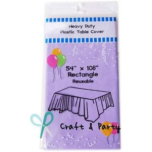 (12-Pack) Lavender Plastic Table Covers 54x108" Tablecloth (Reusable), 4 Pack