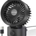 USB Desk Fan Small Quiet, Stepless Speed Flexible Adjust Mini Fans for Home Office Dorm Desktop, Portable Travel Fan Personal Cooling, Plug In USB Powered, Black