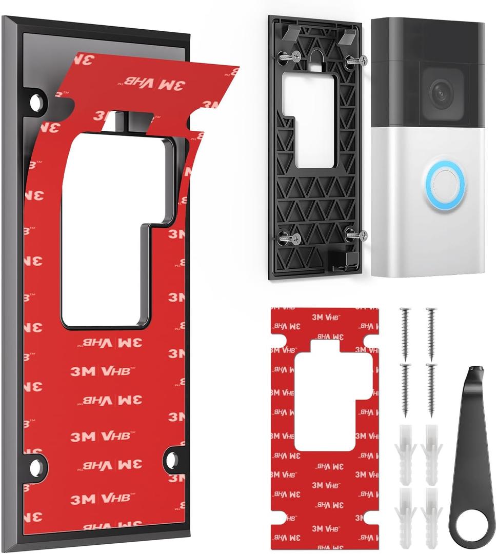 Adhesive Video Doorbell Mount for Video Doorbell, No Drilling Camera Door Mounting Holder Bracket Accessories for Apartments Office Houses