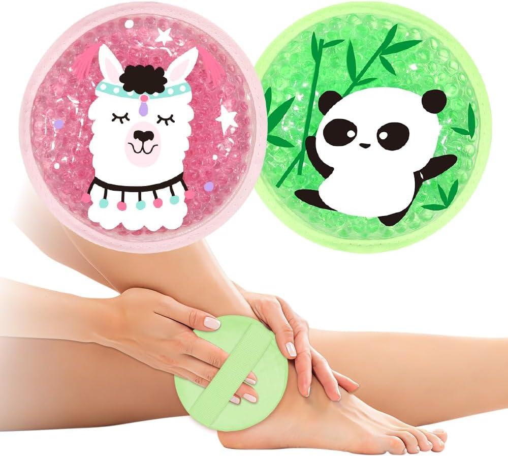 Gel Ice Pack for Injuries 2 Packs Cute Reusable Hot Cold Gel Packs for Fever Pain Relief Wisdom Teeth First Aid and Neck Head Arms Legs Knee Ankle