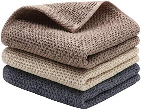 Mia'sDream Cotton Hand Face Head Towel Waffle Weave Kitchen Tea Towel Dish Towels, Soft and Absorbent Bath Guest Gym Towel Washcloths, 13inch x 28inch, 6 Pack (Multi Color)