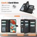 TwoHead for Google Pixel 10 Pro XL Wallet Case with Card Holder & Detachable Magnetic Pixel 10 Pro XL Case, PU Leather All-Round Protective Phone Cover,Black,6.8 in
