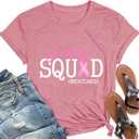 Breast Cancer Shirts Women Pink Ribbon Heart Tshirt Breast Cancer Awareness Tops (X-Large)