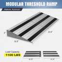3" Rise Modular Threshold Ramp for Doorways, Stable Wheelchair Ramp for Home Steps, Aluminum Door Ramp and Curb Ramp for Scooters, Power Chairs, Cars, 1100LBS Load Capacity