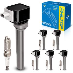 PHILTOP Set of 6 Ignition Coil Pack and Iridium Spark Plugs Fits for Ford 2015-2017 F-150,2015-2018 Edge,2016-2018 MKX,Lincoln 2017-2020 Continental,MKZ,2017-2019 Fusion