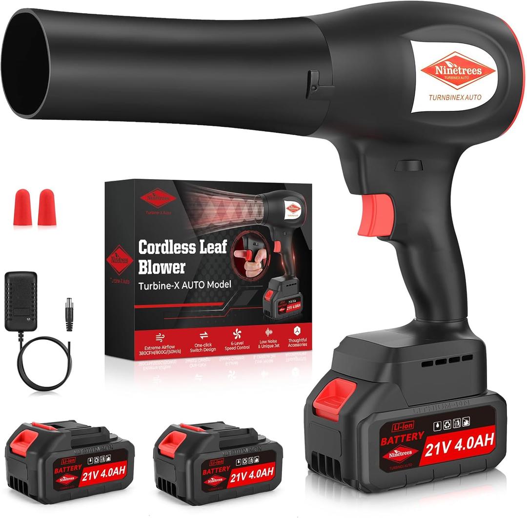 Leaf Blower Cordless with Battery and Charger, 1000,000 RPM,One-Touch Lock Mode, Lightweight Handheld Design,Blower for Patio Cleaning,car Blowing Water, Blowing Leaves and Dust (Black)