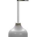 Korky Gray Toilet Plunger and Holder – Heavy Duty Compact Design – Fast Clog Removal – Easy to Clean - Made in USA