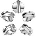 Upgraded Surface Burner Control Knob Replacement for GE Stove Knobs, Stainless Steel, Heavy Duty Metal, Replaces Part # WB03K10208, AP4980246, 1810427, AH3486484, EA3486484, 5 pcs