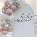 Baby in Bloom Wall Decal - Baby Shower Party Balloon Arch Decals,Gender Reveal Party Supplies,Baby in Bloom Themed Party Decorations (Black Bloom)
