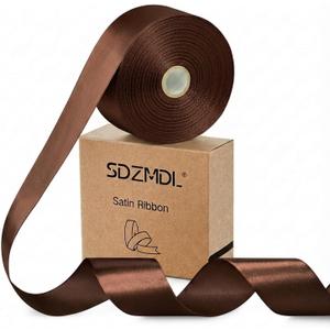 Dark Brown Satin Ribbon for Gift Wrapping, Easter Decor, Mother's Day Bow & Eternal Flower Making, Floral Bouquets, Party Decoration, 1-1/2 Inch 50 x Yds.