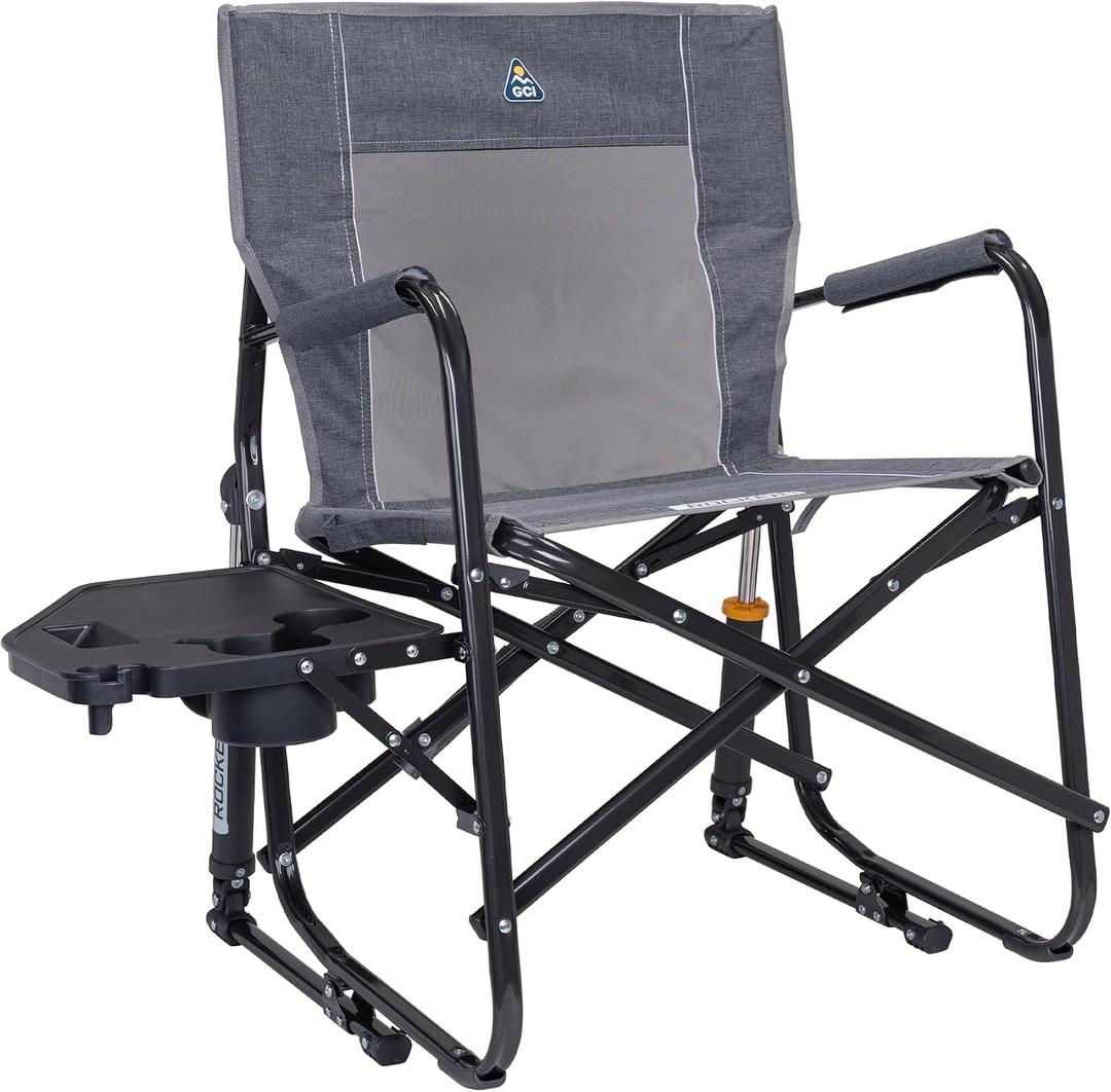 GCI Outdoor Freestyle Rocker Portable Folding Rocking Chair, Outdoor Camping Chair with Side Table, One Size