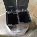 GarveeHome 2 x 30L gal Stainless Steel Double Trash Can with Lid for Kitchen, Large Dual Trash and Recycle Bin Combo, Step-on Kitchen Metal Garbage Cans, PP Inner Buckets, Liner Rim, Silver