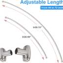 Curved Shower Curtain Rod, TOPROD Round Shower Curtain Rod 48-72 Inches Adjustable, Rounded Bowed Stainless Steel Shower Rods for Bathroom, Bathtub, More Shower Space, Brushed Nickel, Need to Drill