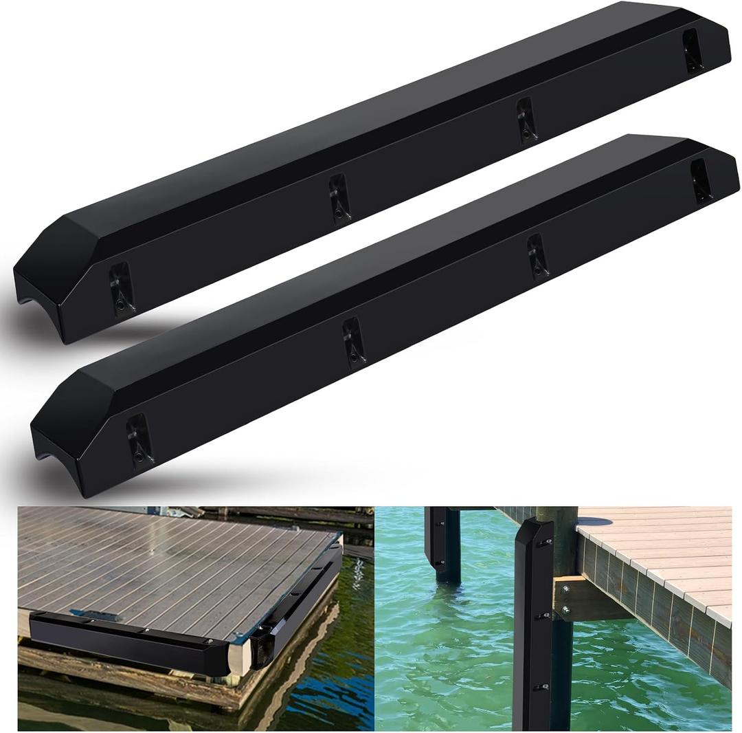 48 Inch Boat Dock Bumpers for Edge/Piling,Dock Bumpers for Post/Piling/Pylon/Straight Edge,Dock Fender Bumper Guards for Horizontal Deck,Vertical Poles,Marine-Grade Pads with Screws