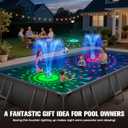 2026 Upgraded Pool Fountain,9000mah Rechargeable Floating Pool Fountain with Light Show,Above Ground Pool Water Fountain Pump with Anchor,Large Floting Fountain for Inground Pool-1PC Light Blue