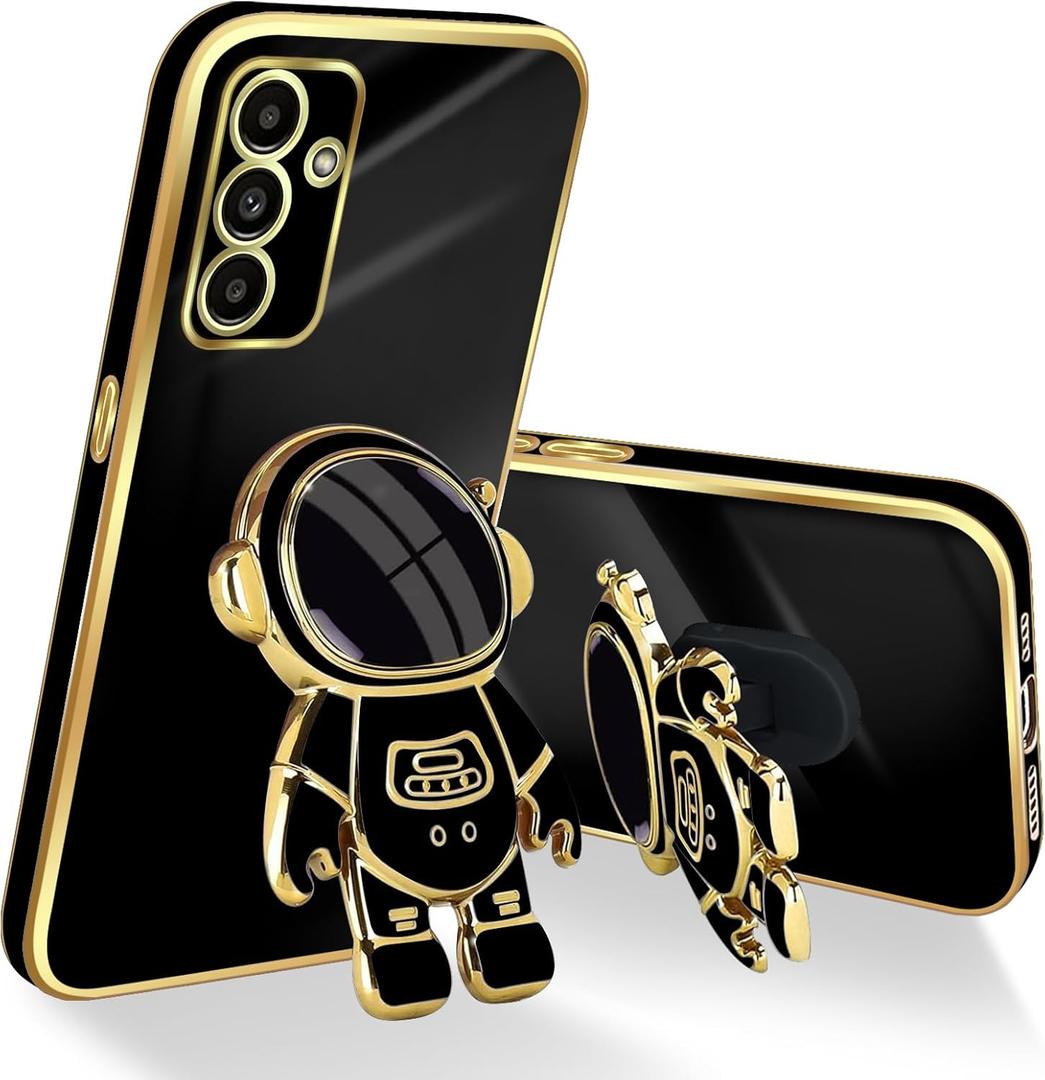 for Samsung Galaxy A13 5G Case (6.5-inch), with Astronaut Hidden Stand Kickstand 6D Design Cover - Black