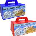 JEEFUD Snow Block Maker, Sand Castle Mold, Beach Snow Building Kit Toys for Kids, Winter Outdoor Toys 2 Pack (Blue&Red)